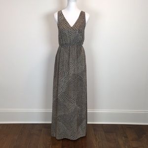 Banana Republic Brown and Black Printed Maxi Dress